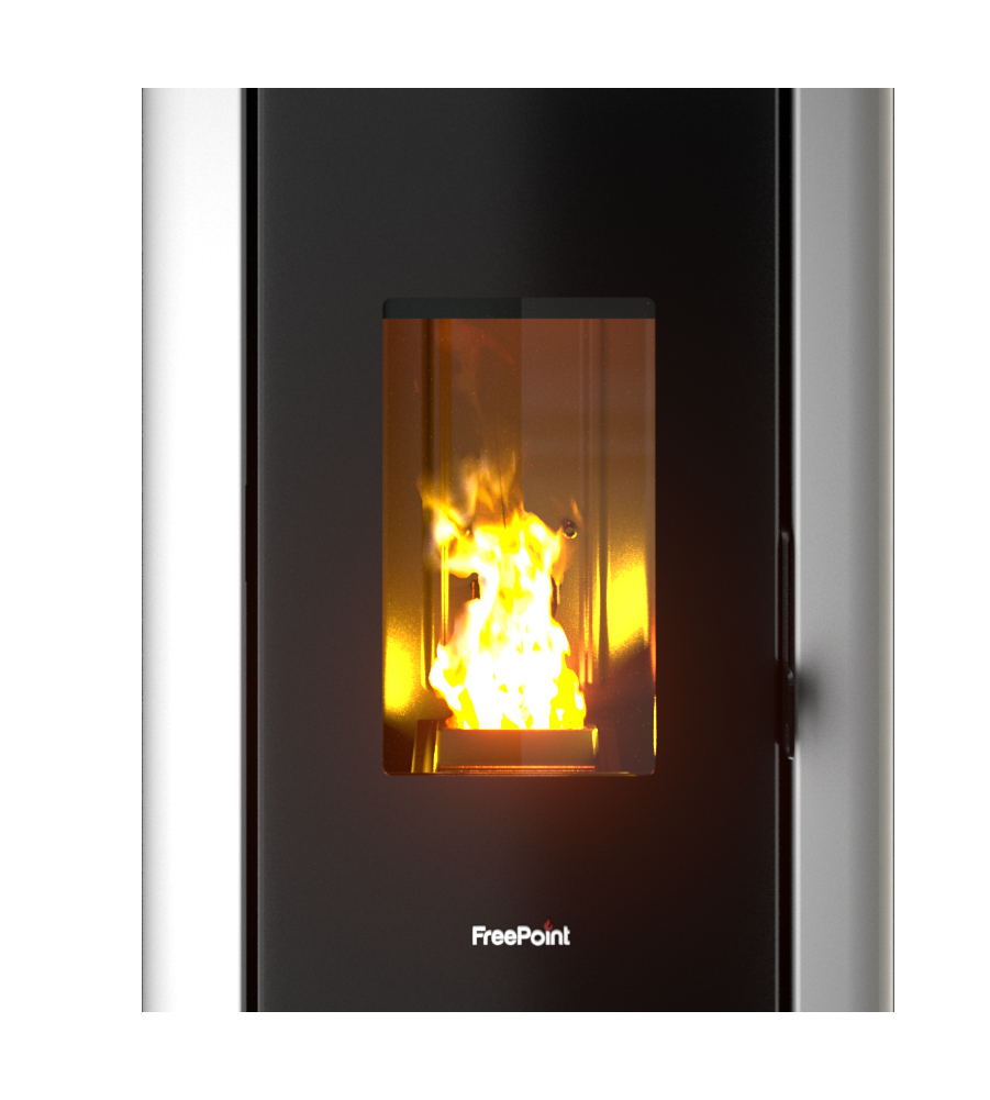 STUFA A PELLET ERMETICA FREEPOINT "ONE 7 T2" BIANCO 7 KW
