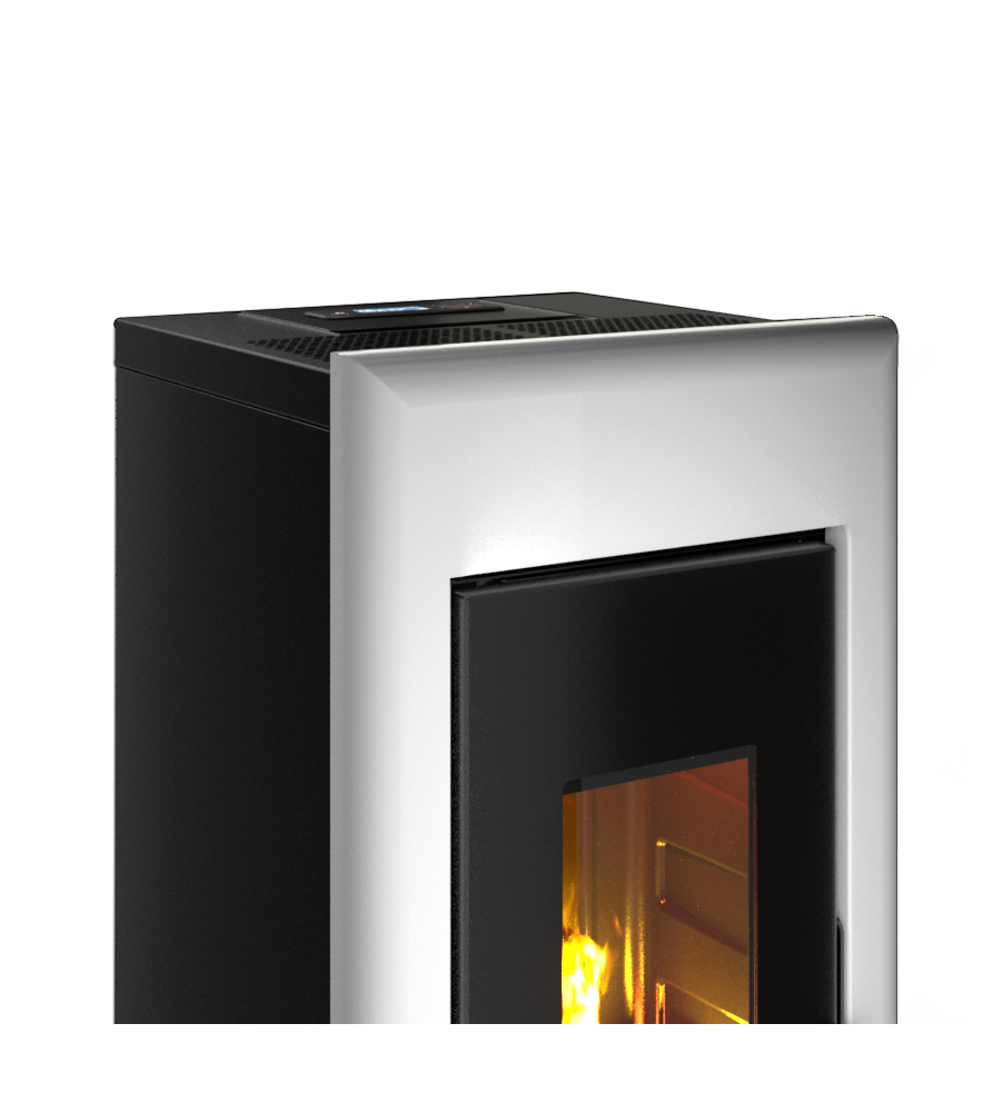 STUFA A PELLET ERMETICA FREEPOINT "ONE 7 T2" BIANCO 7 KW