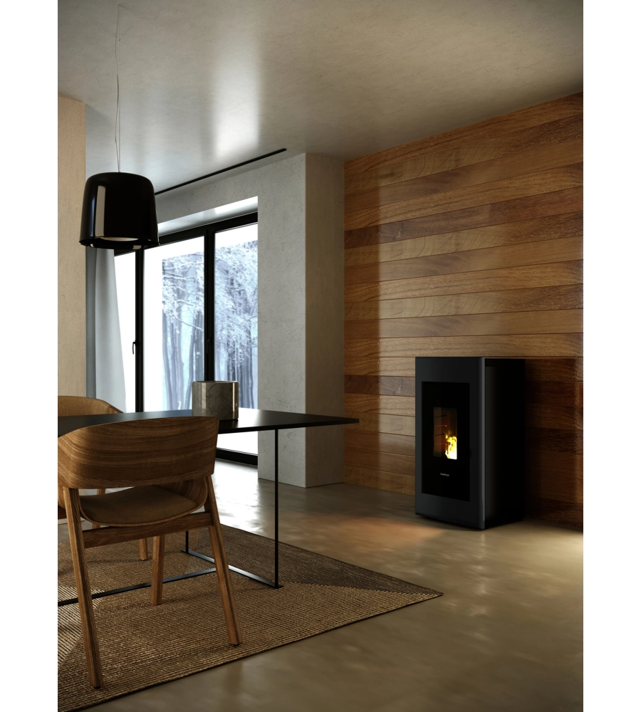 STUFA A PELLET ERMETICA FREEPOINT "ONE 7 T2" TITANIO 7 KW