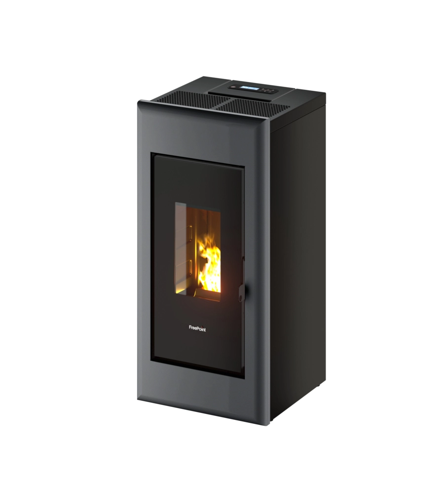 STUFA A PELLET ERMETICA FREEPOINT "ONE 7 T2" TITANIO 7 KW