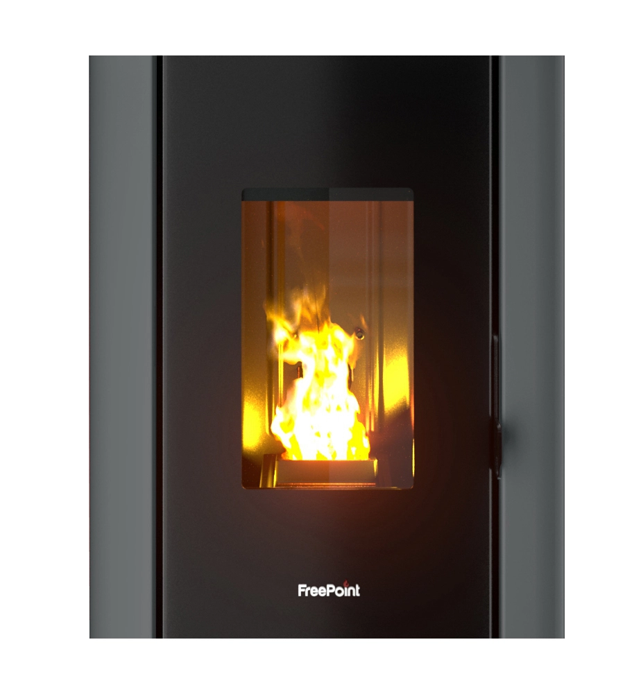 STUFA A PELLET ERMETICA FREEPOINT "ONE 7 T2" TITANIO 7 KW