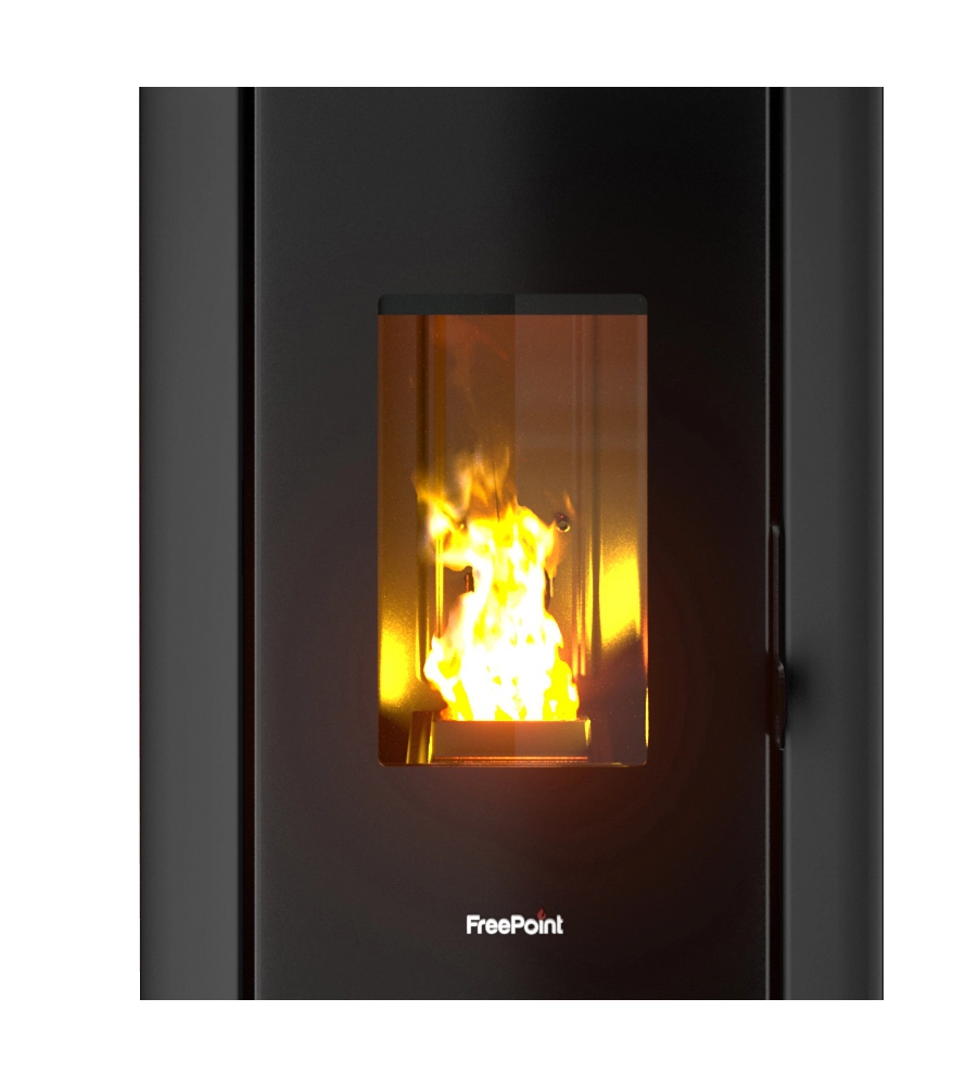 STUFA A PELLET ERMETICA FREEPOINT "ONE 7 T2" ANTRACITE 7 KW