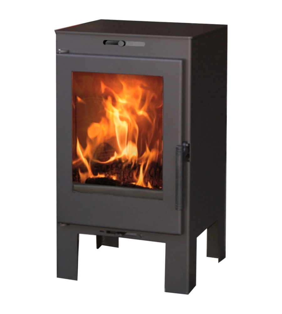 STUFA A LEGNA PANADERO "ALINA" IN ACCIAIO E GHISA NERO 6,9 KW