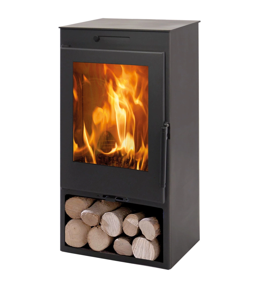 STUFA A LEGNA PANADERO "ZAHARA" IN ACCIAIO E GHISA NERO 6,9 KW