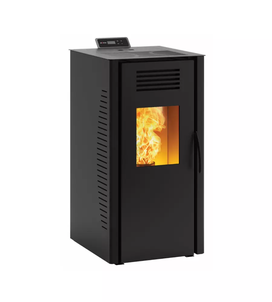 STUFA A PELLET VENTILATA "BURANO PLUS" NERO 8 KW CON WI-FI E BLUETOOTH