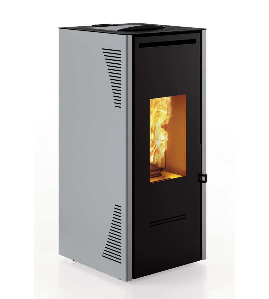 STUFA A PELLET CANALIZZATA E VENTILATA INVICTA "TALO PLUS" GRIGIO 11,6 KW