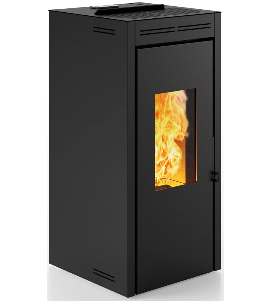 TERMOSTUFA A PELLET ERMETICA INVICTA "TERAMO PLUS" NERO 17,2 KW