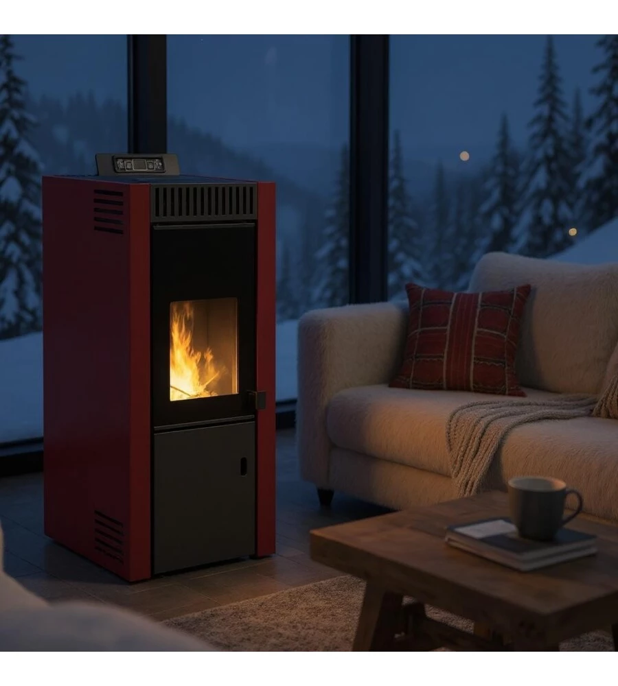 STUFA A PELLET PIROX "ISABEL" ROSSO 8 KW