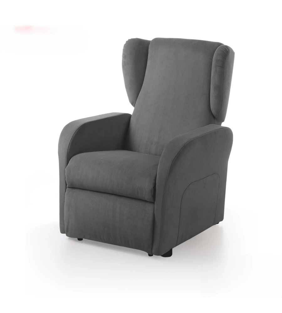 POLTRONA BELLAHOME "STAR" CON RECLINER IN TESSUTO GRIGIO 73X77X106 CM
