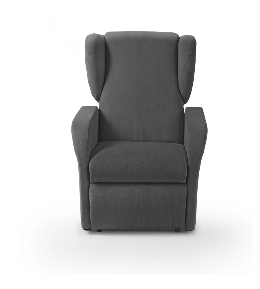 POLTRONA BELLAHOME "STAR" CON RECLINER IN TESSUTO GRIGIO 73X77X106 CM