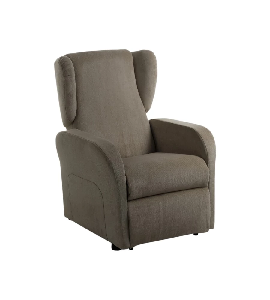 POLTRONA BELLAHOME "STAR" CON RECLINER IN TESSUTO TORTORA 73X77X106 CM