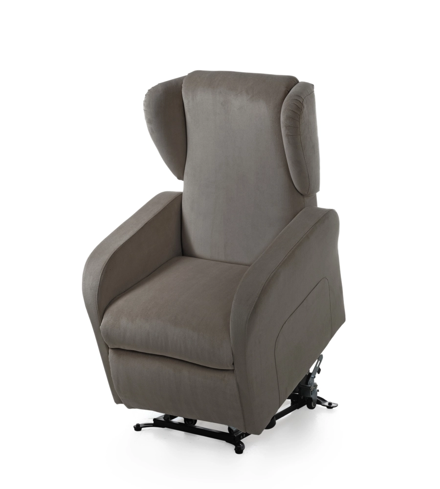 POLTRONA BELLAHOME "STAR" CON RECLINER IN TESSUTO TORTORA 73X77X106 CM