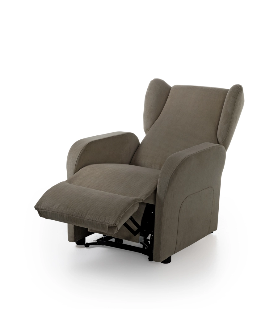 POLTRONA BELLAHOME "STAR" CON RECLINER IN TESSUTO TORTORA 73X77X106 CM