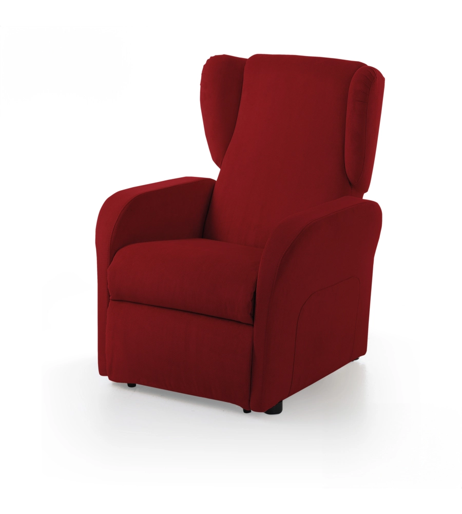 POLTRONA BELLAHOME "STAR" CON RECLINER IN TESSUTO ROSSO 73X77X106 CM
