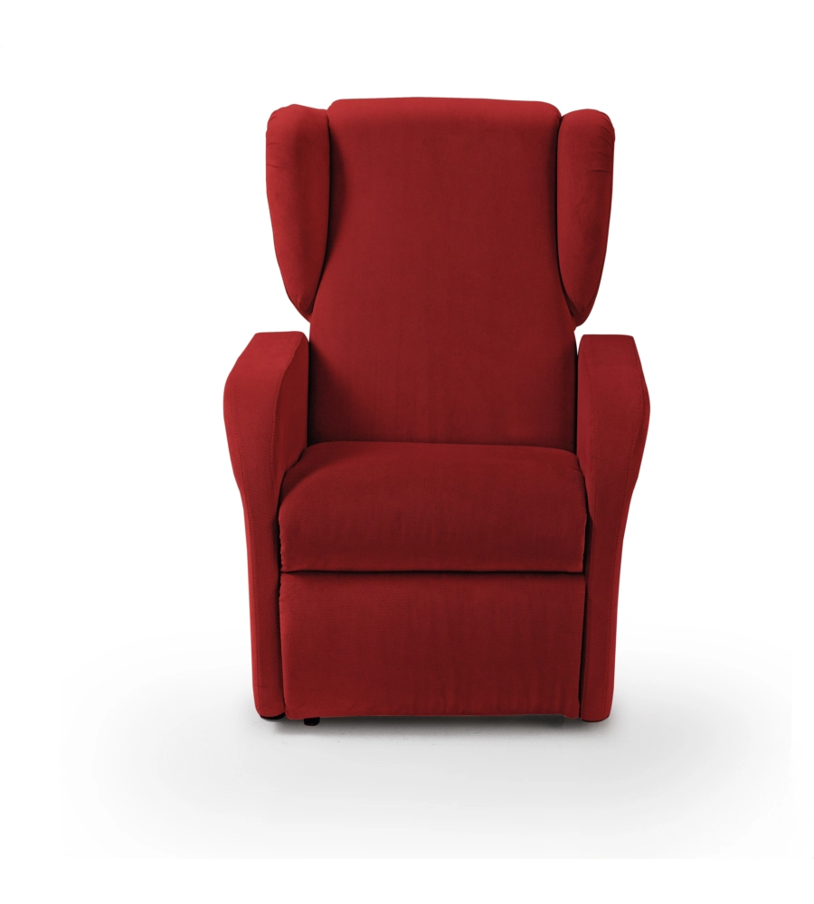 POLTRONA BELLAHOME "STAR" CON RECLINER IN TESSUTO ROSSO 73X77X106 CM