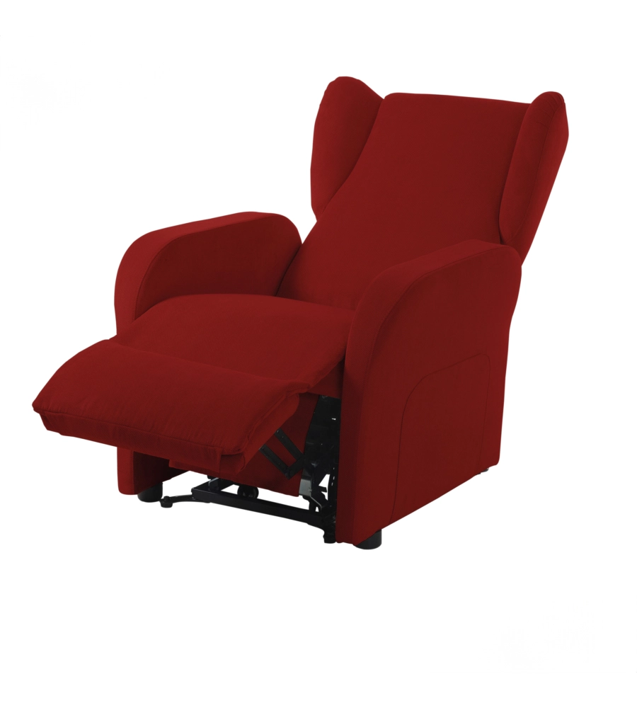 POLTRONA BELLAHOME "STAR" CON RECLINER IN TESSUTO ROSSO 73X77X106 CM