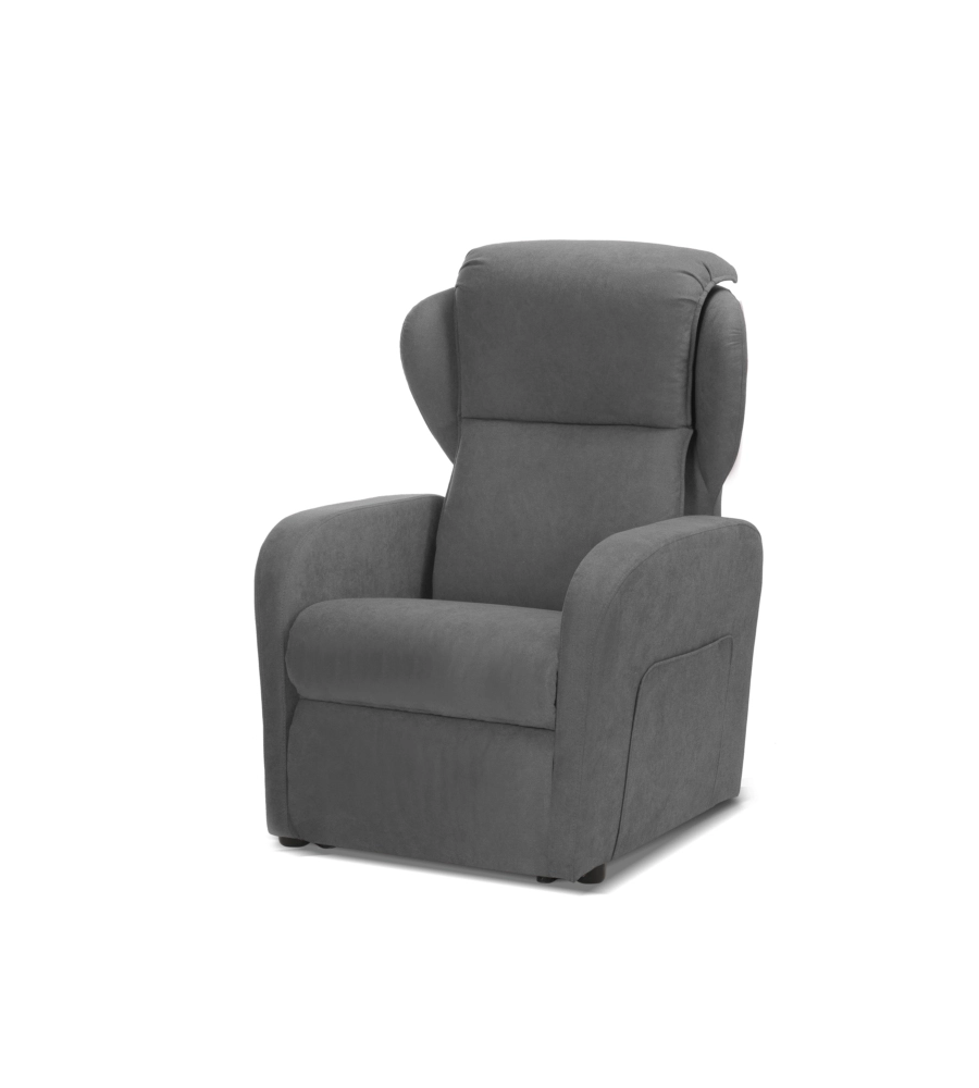 POLTRONA BELLAHOME "DIVA" CON RECLINER IN TESSUTO GRIGIO 73X77X106 CM