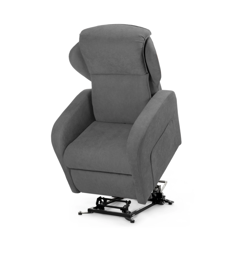 POLTRONA BELLAHOME "DIVA" CON RECLINER IN TESSUTO GRIGIO 73X77X106 CM