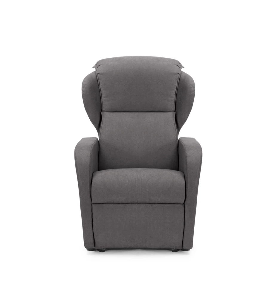 POLTRONA BELLAHOME "DIVA" CON RECLINER IN TESSUTO GRIGIO 73X77X106 CM
