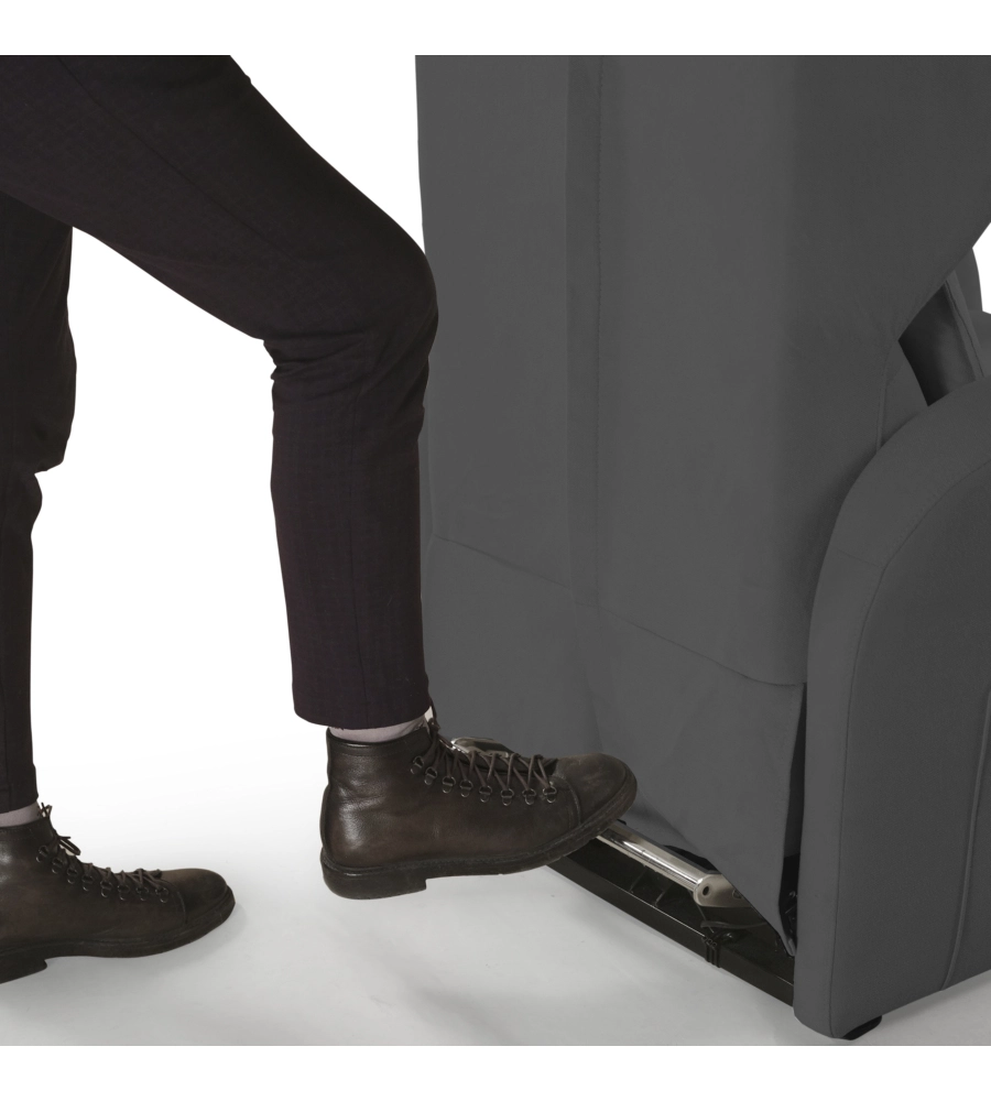 POLTRONA BELLAHOME "DIVA" CON RECLINER IN TESSUTO GRIGIO 73X77X106 CM