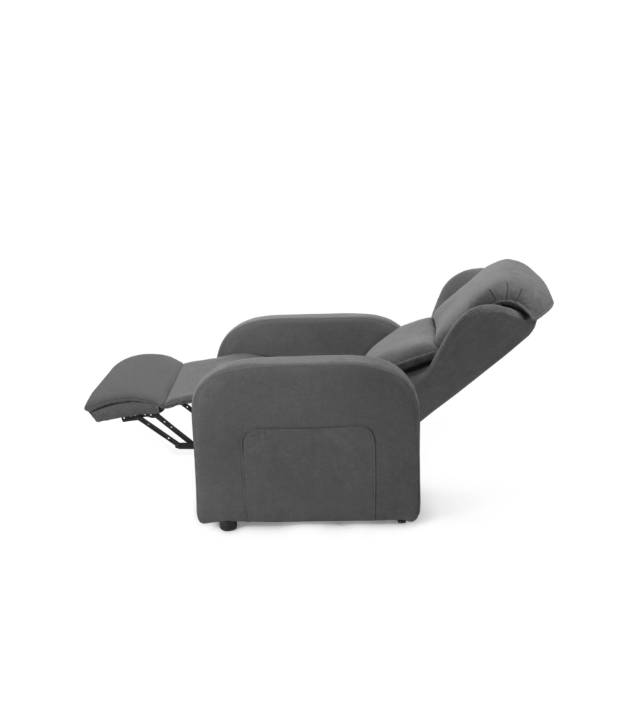 POLTRONA BELLAHOME "DIVA" CON RECLINER IN TESSUTO GRIGIO 73X77X106 CM