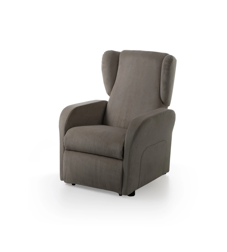 POLTRONA BELLAHOME "DIVA" CON RECLINER IN TESSUTO TORTORA 73X77X106 CM