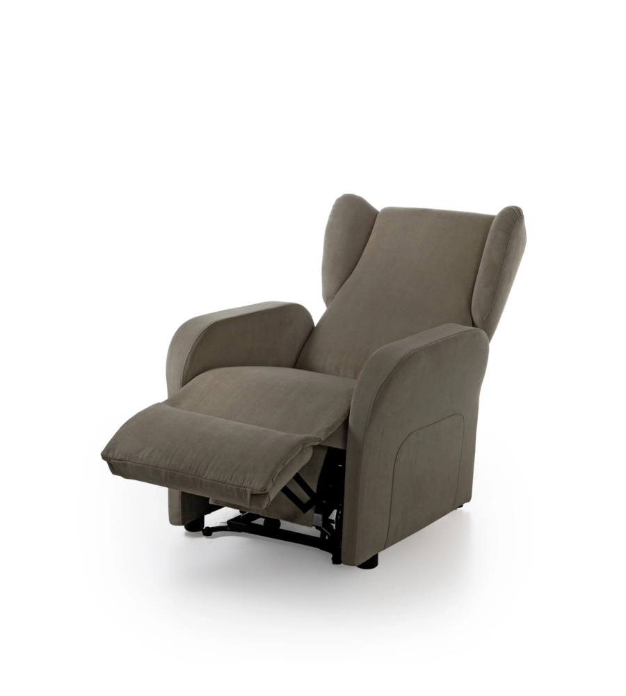 POLTRONA BELLAHOME "DIVA" CON RECLINER IN TESSUTO TORTORA 73X77X106 CM