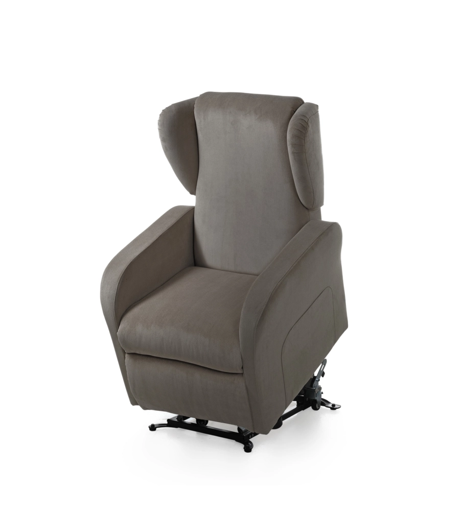 POLTRONA BELLAHOME "DIVA" CON RECLINER IN TESSUTO TORTORA 73X77X106 CM