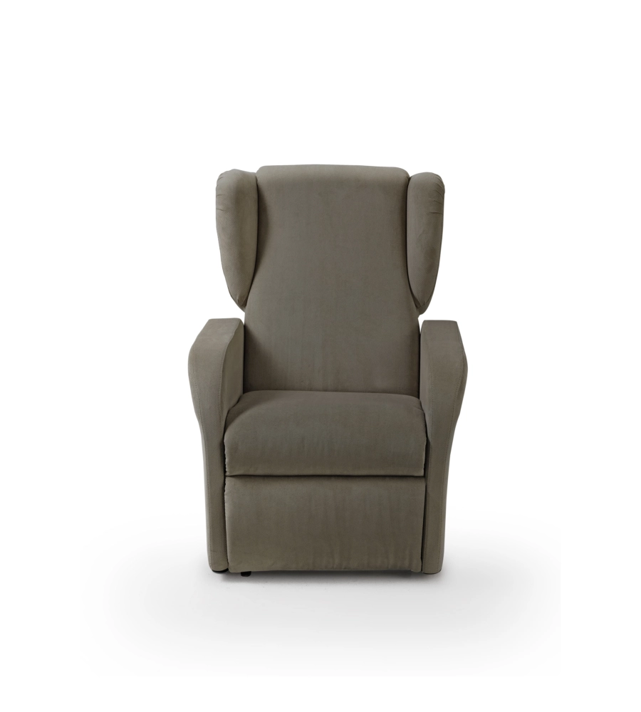 POLTRONA BELLAHOME "DIVA" CON RECLINER IN TESSUTO TORTORA 73X77X106 CM