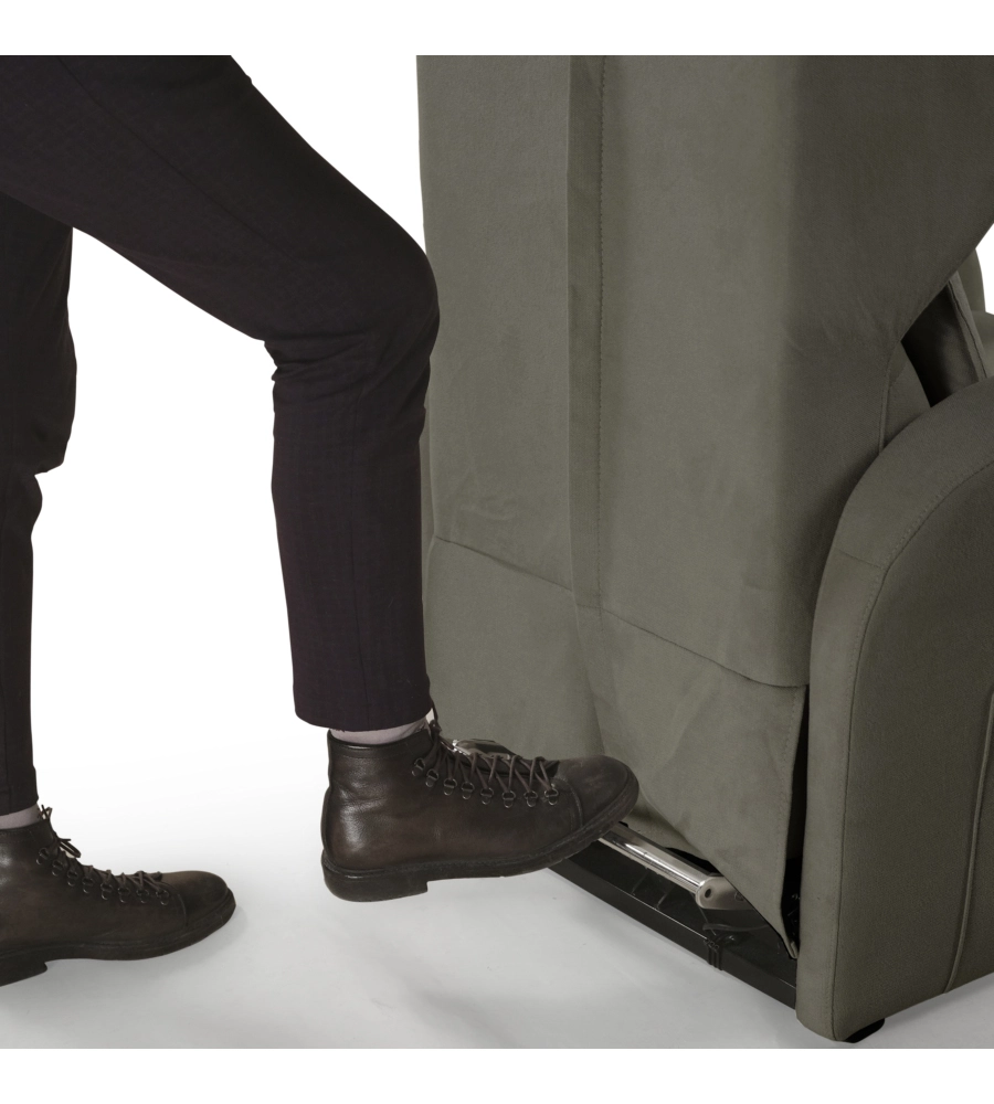 POLTRONA BELLAHOME "DIVA" CON RECLINER IN TESSUTO TORTORA 73X77X106 CM