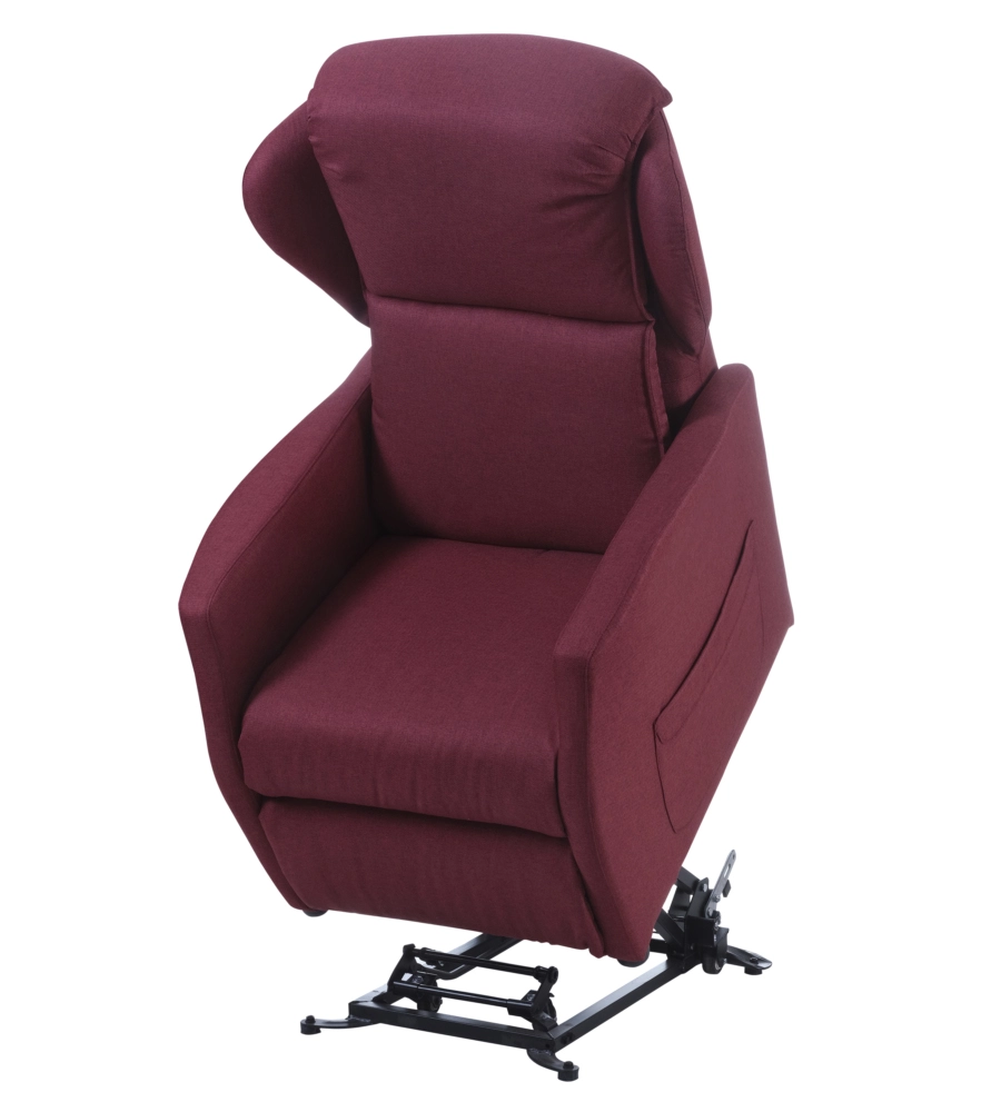 POLTRONA BELLAHOME "DIVA" CON RECLINER IN TESSUTO ROSSO 73X77X106 CM