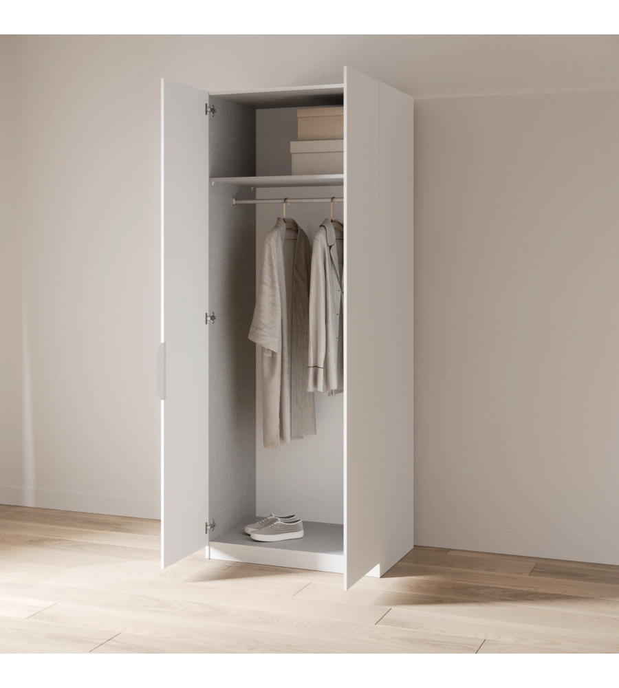 ARMADIO 2 ANTE BATTENTI BIANCO 79,4X51,1X203 CM