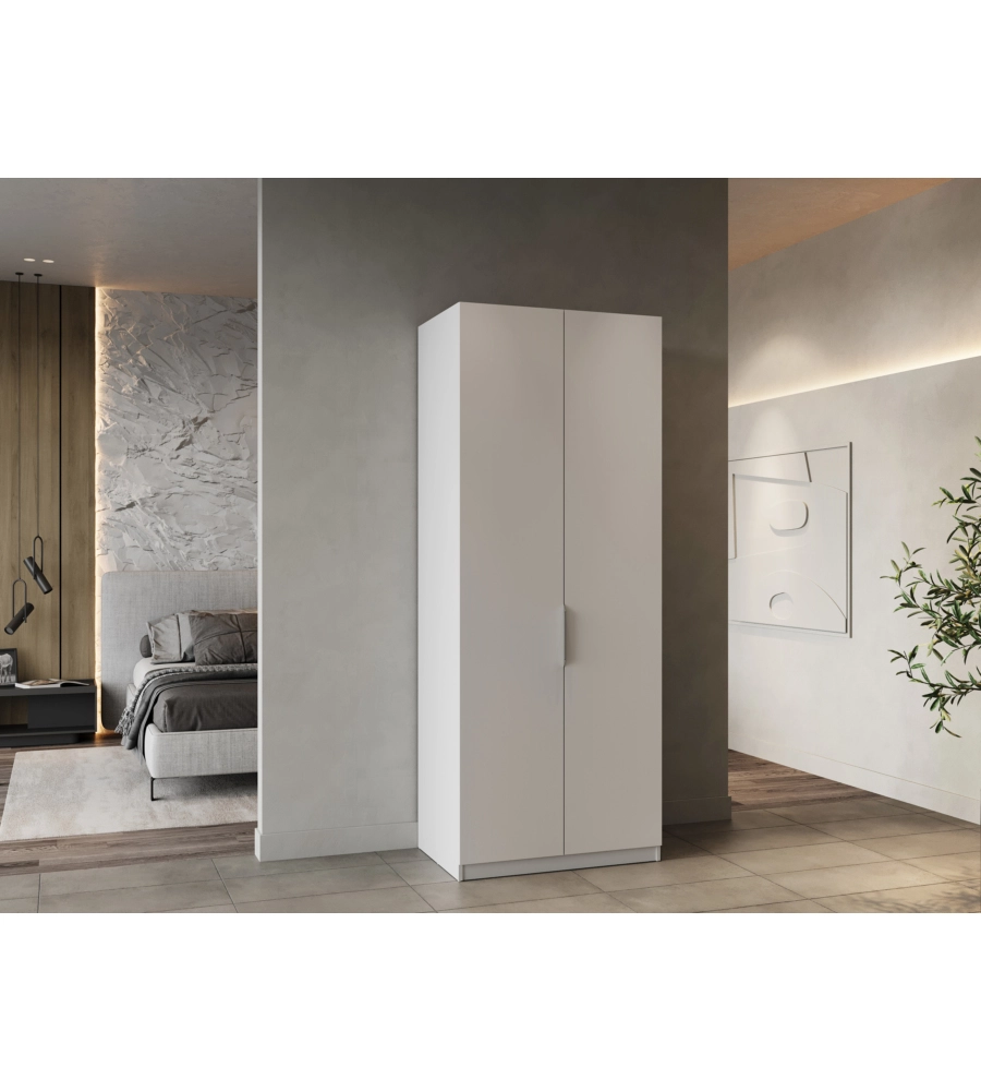 ARMADIO 2 ANTE BATTENTI BIANCO 79,4X51,1X203 CM