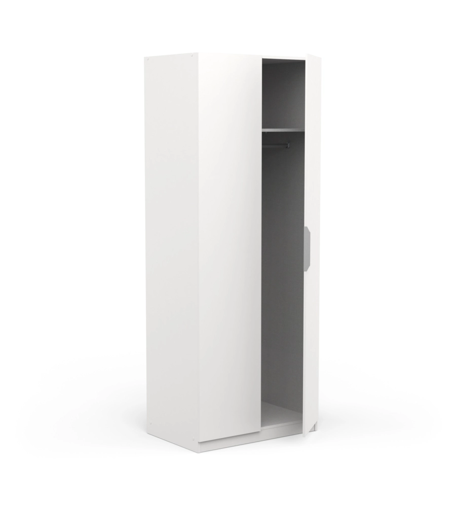 ARMADIO 2 ANTE BATTENTI BIANCO 79,4X51,1X203 CM