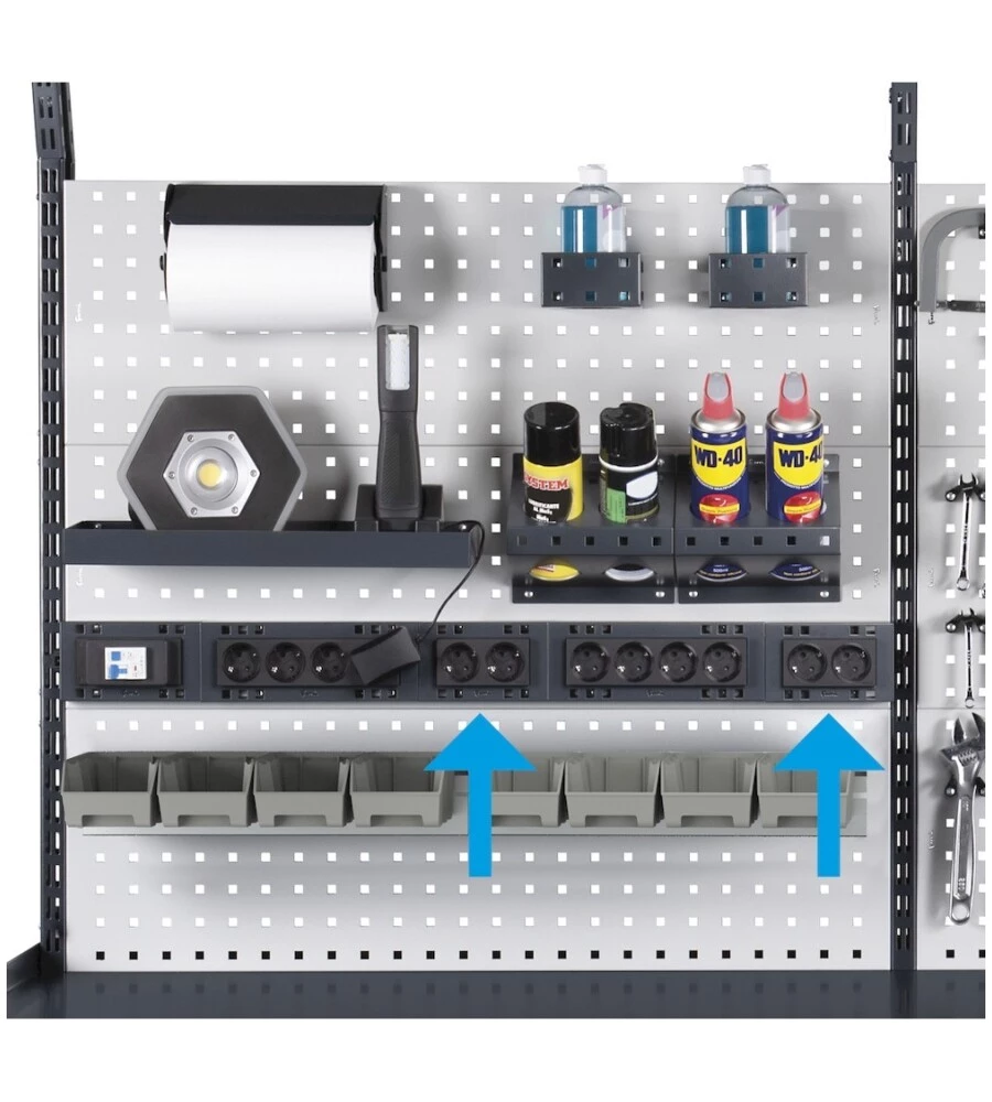 Supporto multipresa a 2 posti Fami in acciaio antracite 14,8x3,2x9,2 cm