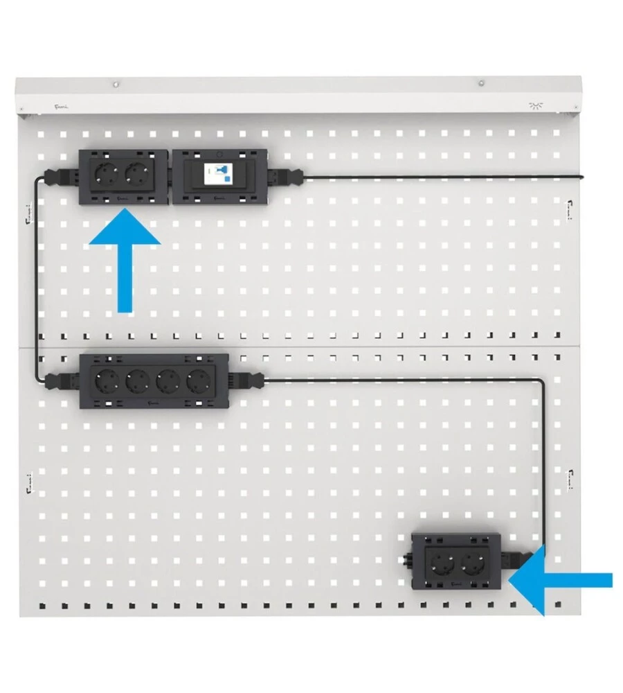 Supporto multipresa a 2 posti Fami in acciaio antracite 14,8x3,2x9,2 cm