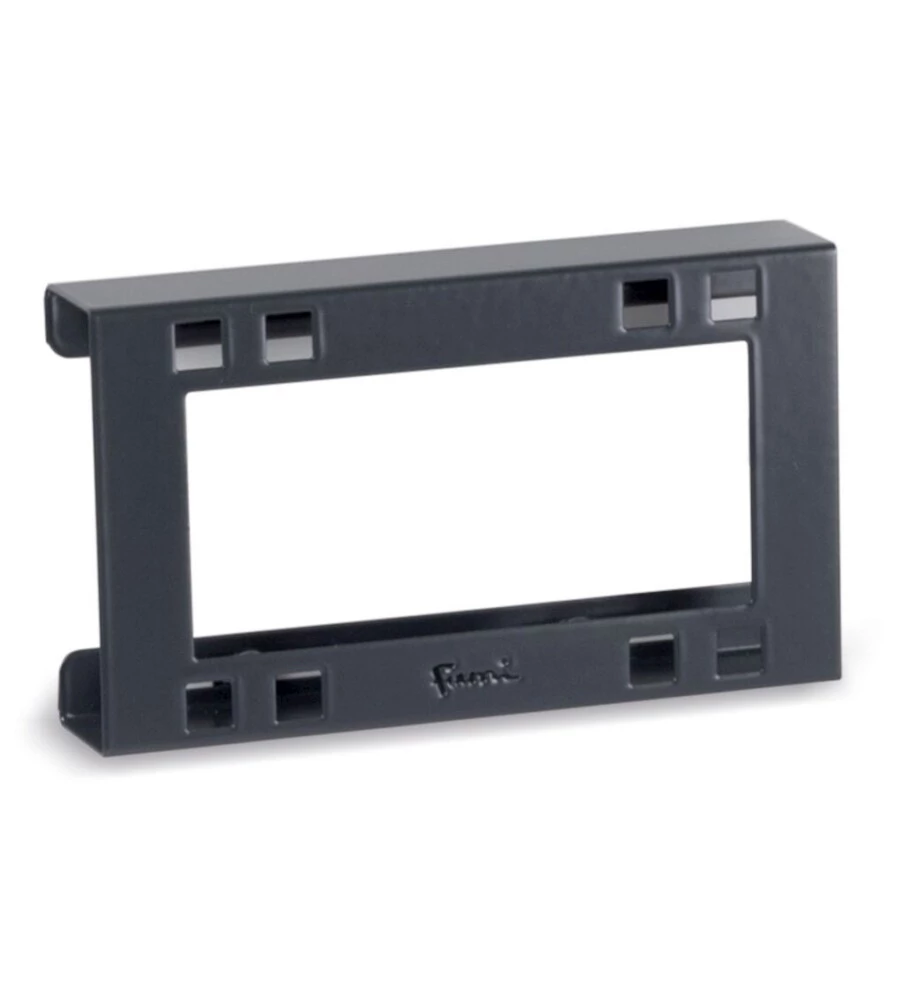 Supporto multipresa a 2 posti Fami in acciaio antracite 14,8x3,2x9,2 cm