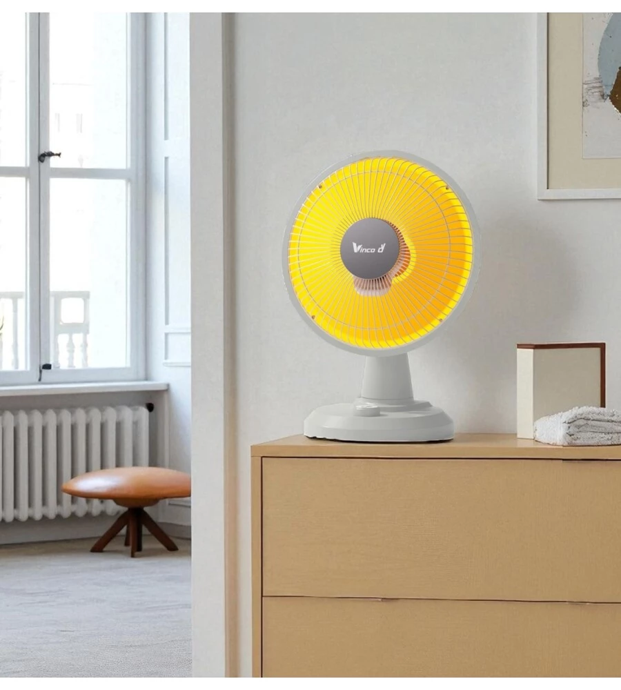 STUFA DA TAVOLO A PARABOLA VINCO IN FIBRA DI CARBONIO BIANCO 600 W - COD. 70186