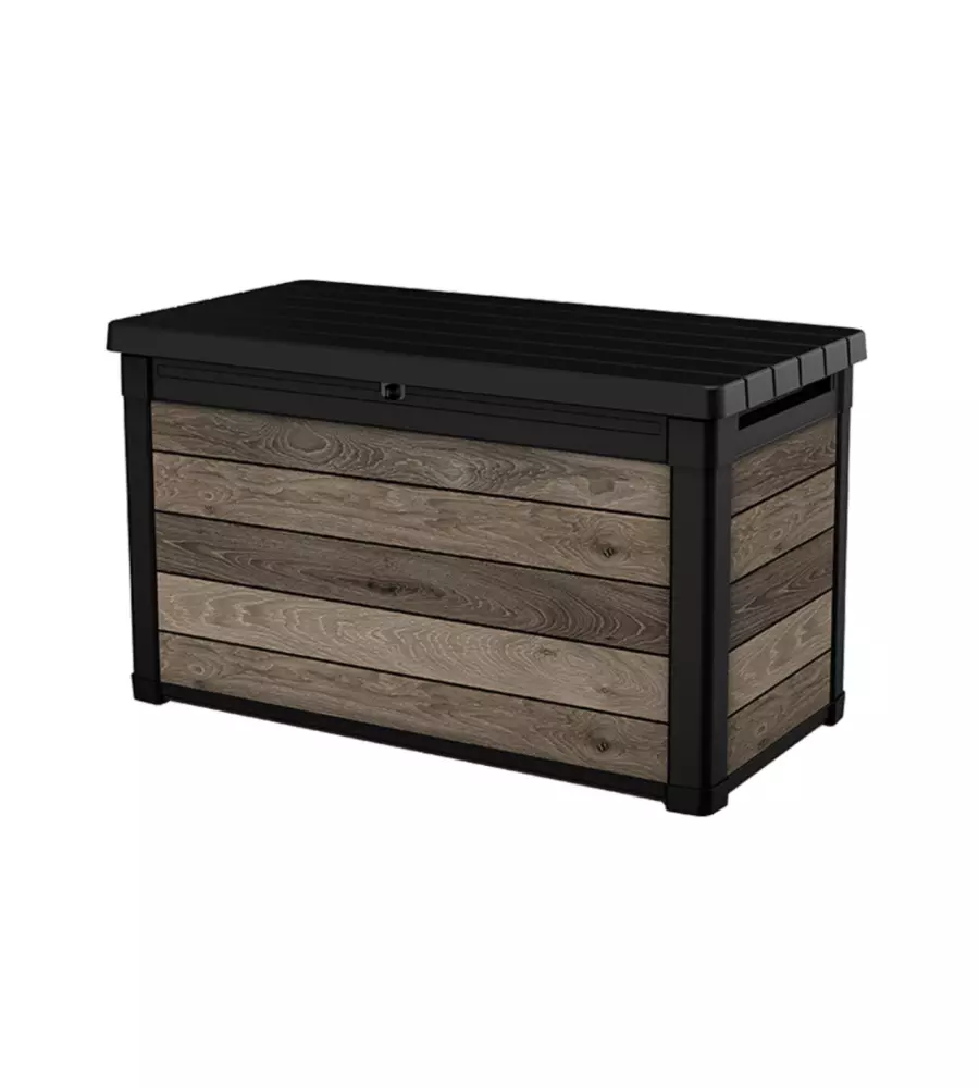 BAULE DA ESTERNO KETER "SIGNATURE DECO BOX 100" IN RESINA EFFETTO LEGNO 380 LT 122,9X62,1X76,6 CM