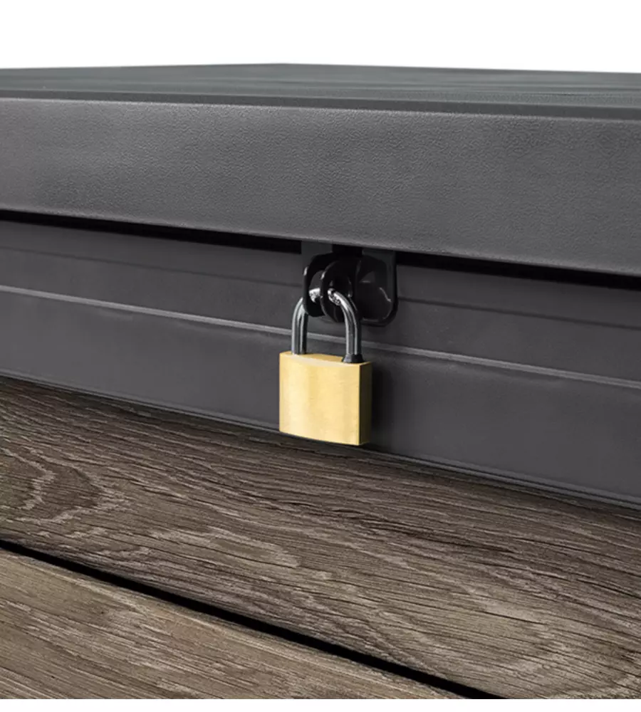 BAULE DA ESTERNO KETER "SIGNATURE DECO BOX 100" IN RESINA EFFETTO LEGNO 380 LT 122,9X62,1X76,6 CM