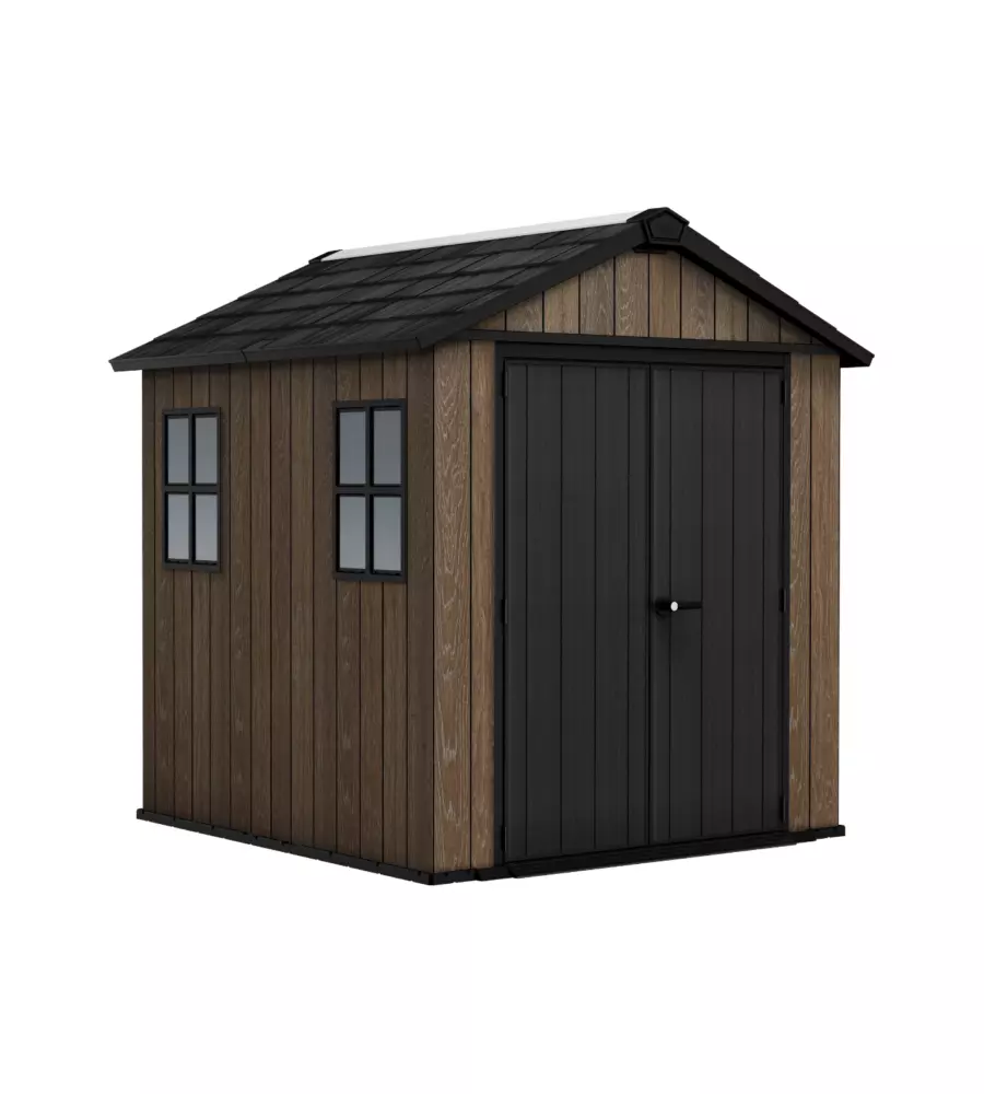 CASETTA DA GIARDINO KETER "APEX 757/775" IN RESINA MARRONE DOPPIA OPZIONE MONTAGGIO 230X223,8X246 CM