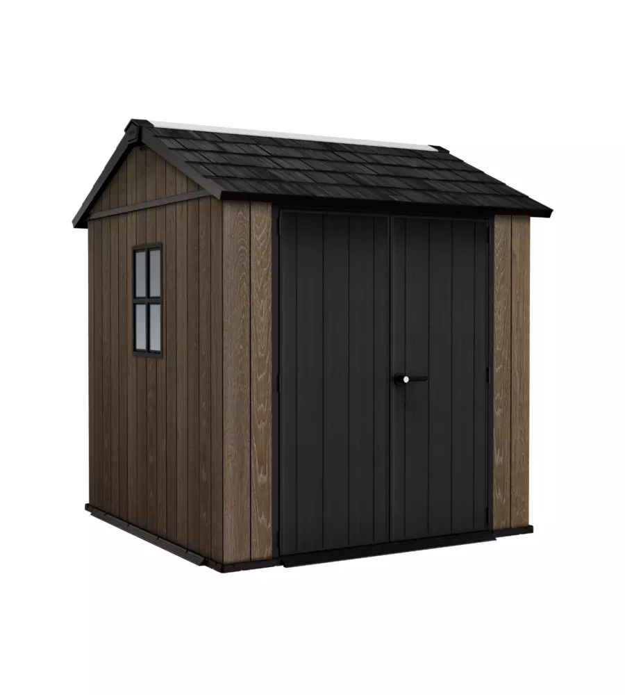 CASETTA DA GIARDINO KETER "APEX 757/775" IN RESINA MARRONE DOPPIA OPZIONE MONTAGGIO 230X223,8X246 CM