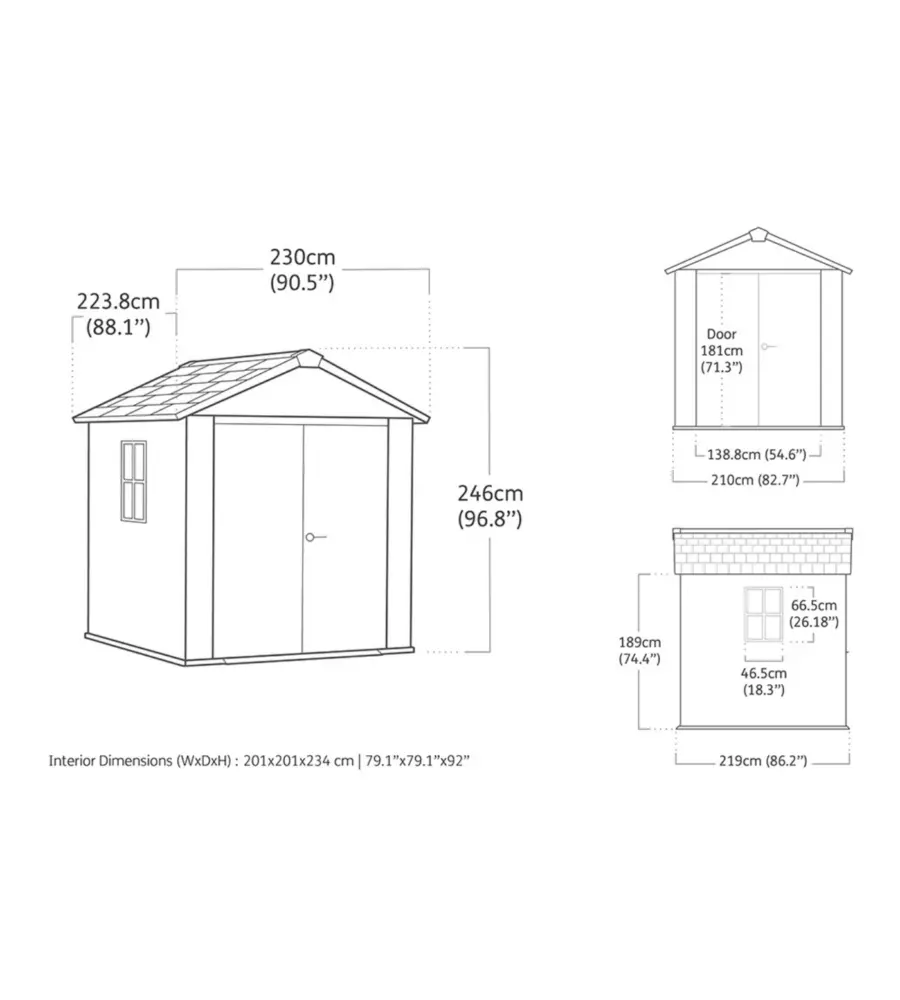 CASETTA DA GIARDINO KETER "APEX 757/775" IN RESINA MARRONE DOPPIA OPZIONE MONTAGGIO 230X223,8X246 CM
