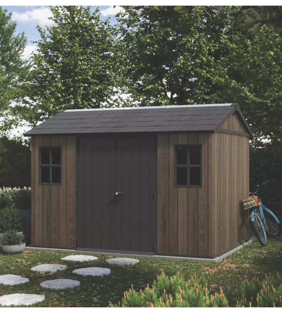 CASETTA DA GIARDINO KETER "APEX 7511/1175" IN RESINA MARRONE DOPPIA OPZIONE MONTAGGIO 230X350X246 CM