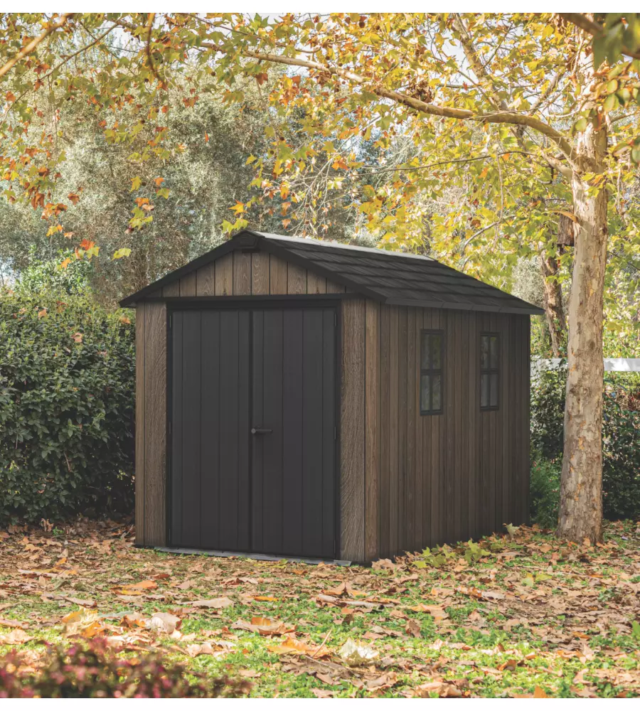 CASETTA DA GIARDINO KETER "APEX 7511/1175" IN RESINA MARRONE DOPPIA OPZIONE MONTAGGIO 230X350X246 CM