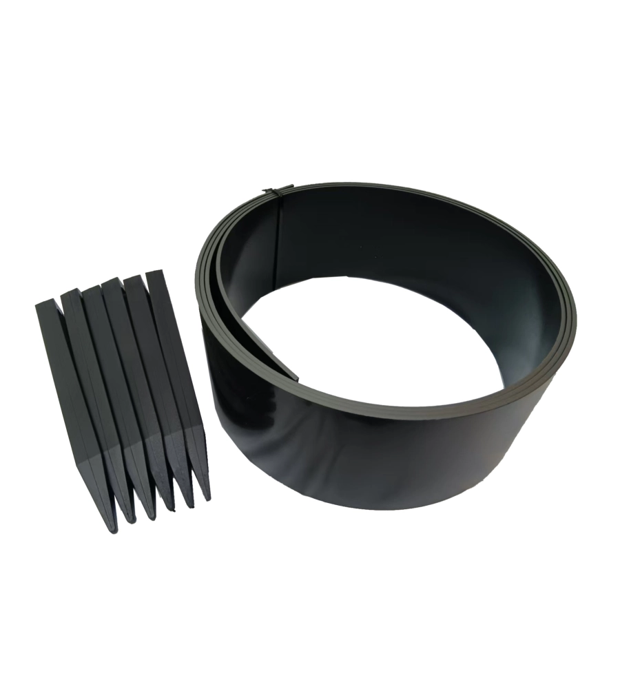 Bordura da esterno EuroGarden in plastica grigio con 6 picchetti 3 metri