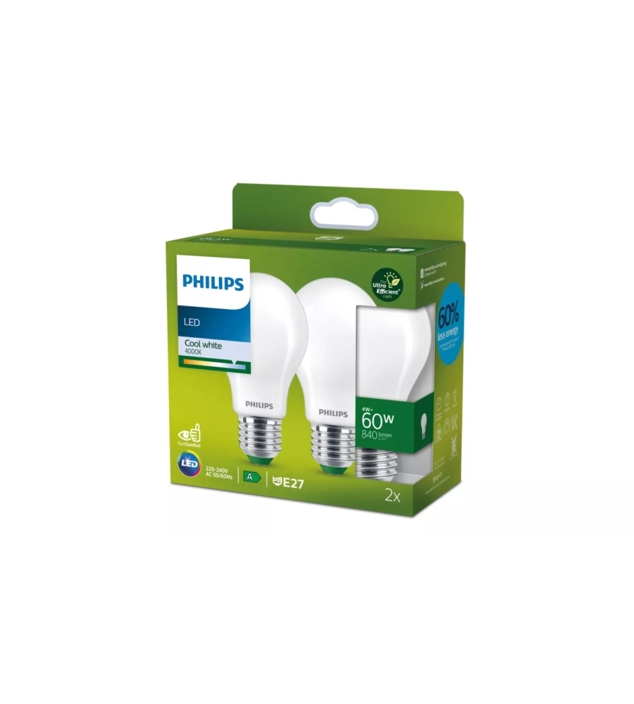 Lampadina led a goccia smerigliata Philips 840 lm