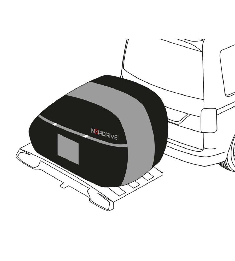 COPERTURA PER PORTABICI SU GANCIO TRAINO NORDRIVE 190X50X130 CM - N60058
