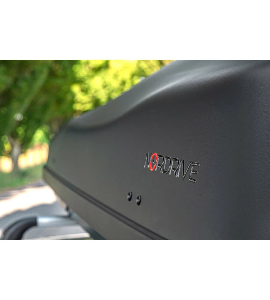 BOX TETTO PER AUTO NORDRIVE 400 LITRI IN ABS NERO GOFFRATO - N60040