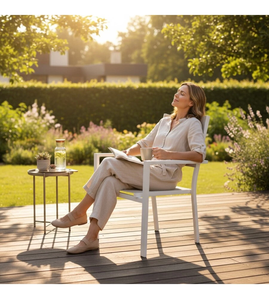 Sedia da esterno EuroGarden in alluminio e textilene tortora 60x56,5x87 cm